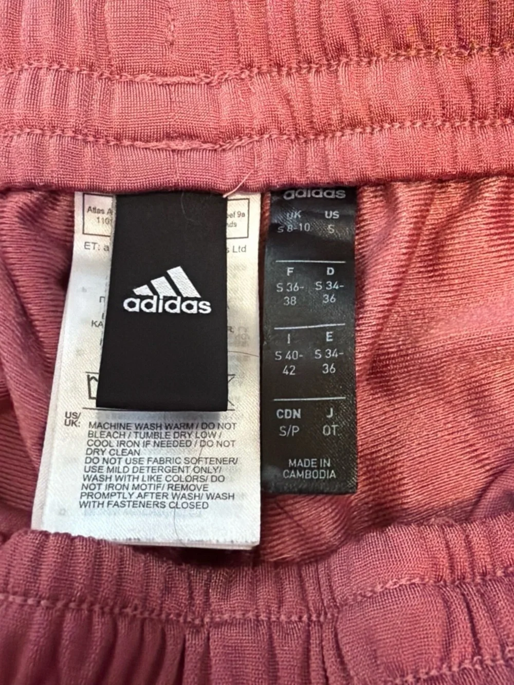 Adidas 3-Stripes Ankle Zip Track Pants Dusty Rose Mauve Pink Women’s Small - Picture 2 of 2